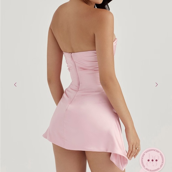 NWT House Of CB Jasmine Rose Pink Draped Strapless Corset Dress Size XS - Picture 2 of 8